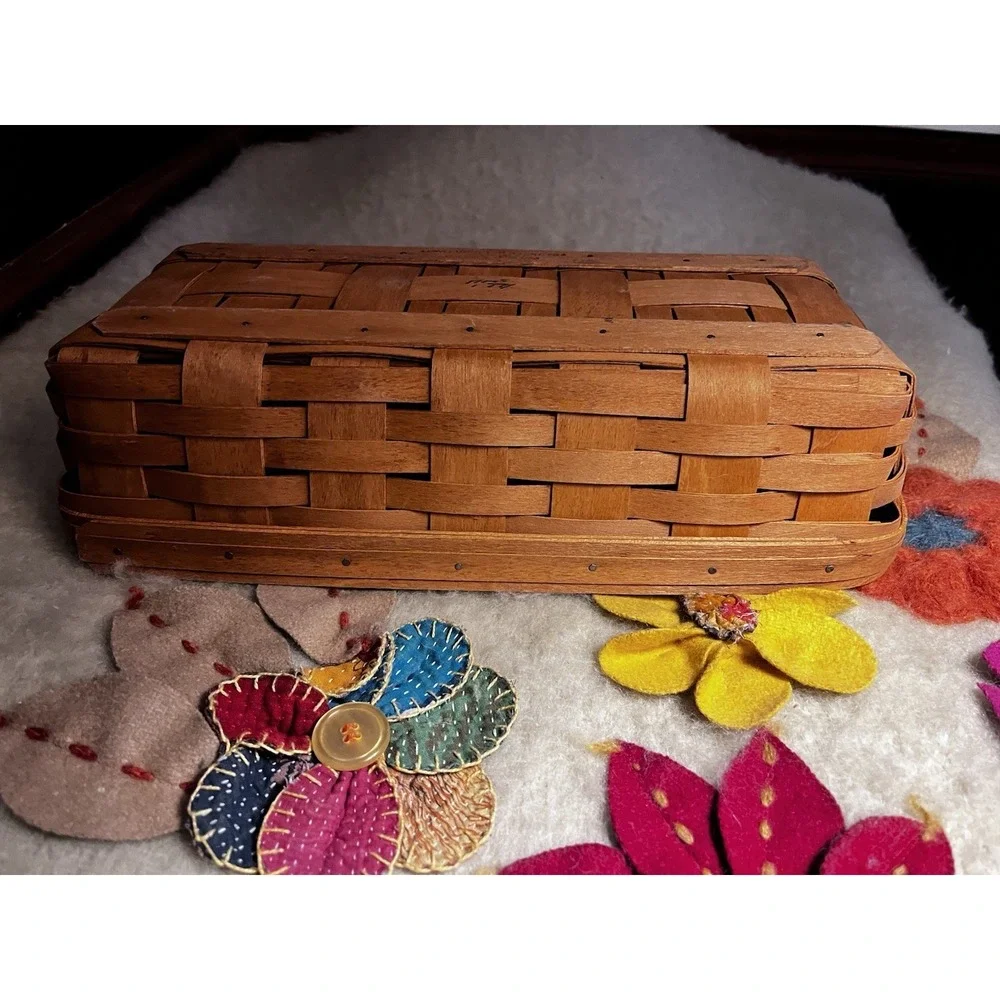 Longaberger Maple Handwoven 1990 Cracker Bread Fruit Basket Signed 11.5